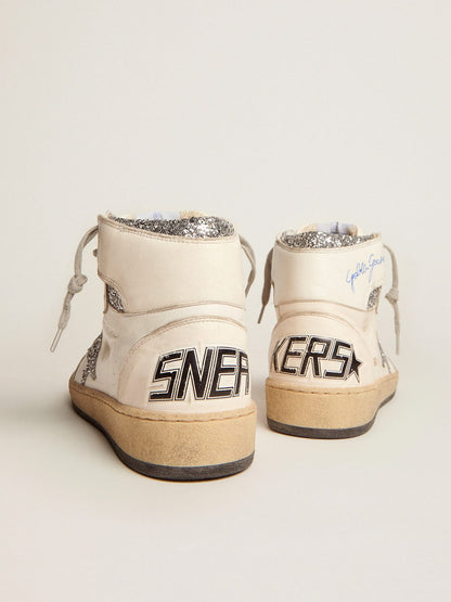 Women's Sky-Star with signature on the ankle and silver inserts - Golden Goose Women