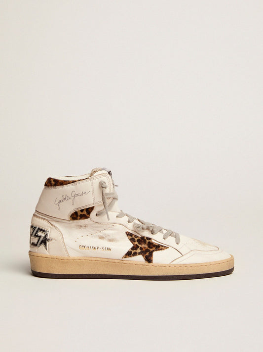 Women’s Sky-Star high-top sneakers in leopard-print pony skin | Golden Goose - Golden Goose Women