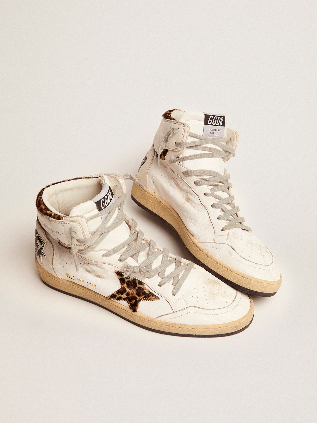 Women’s Sky-Star high-top sneakers in leopard-print pony skin | Golden Goose - Golden Goose Women