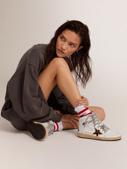 Women’s Sky-Star high-top sneakers in leopard-print pony skin | Golden Goose - Golden Goose Women