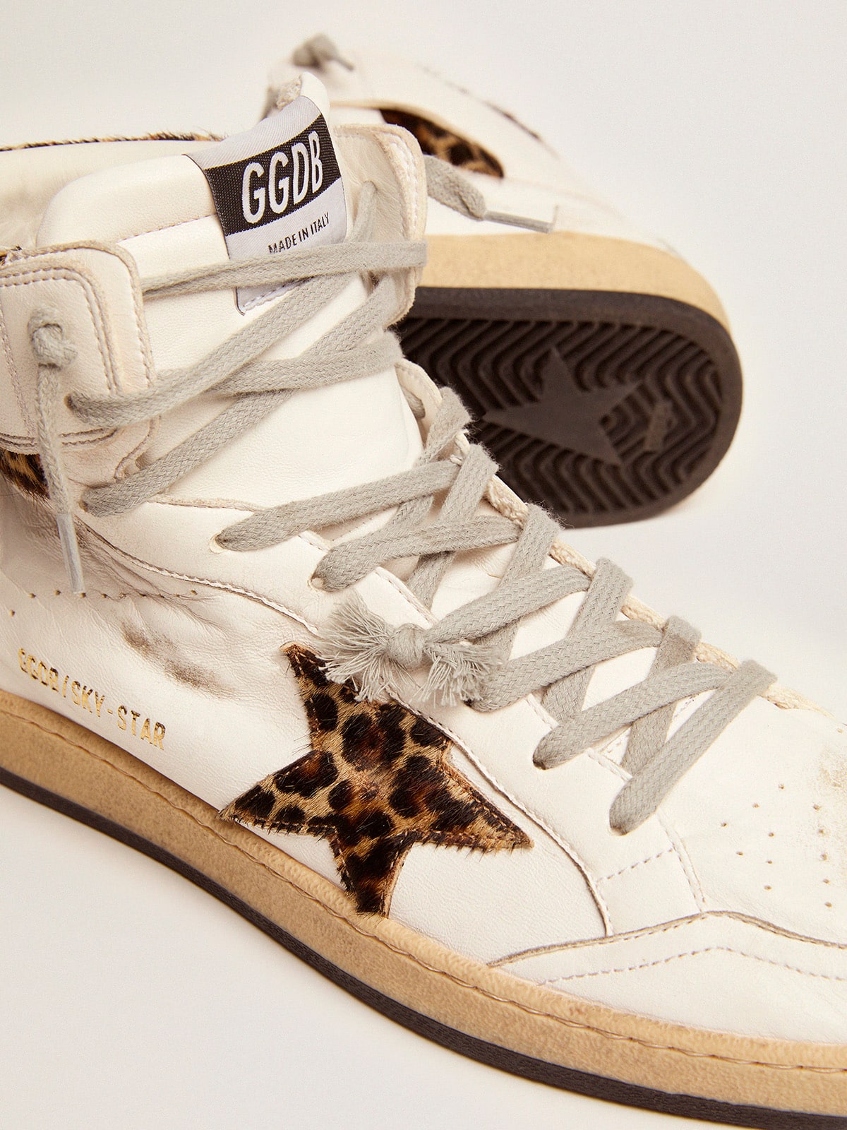 Women’s Sky-Star high-top sneakers in leopard-print pony skin | Golden Goose - Golden Goose Women