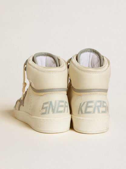 Women's Sky-Star in leather with light blue leather star and white heel tab - Golden Goose Women