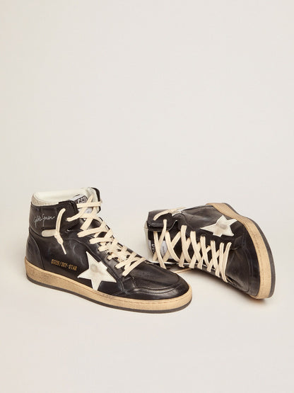 Women's Sky-Star in black nappa with white star - Golden Goose Women