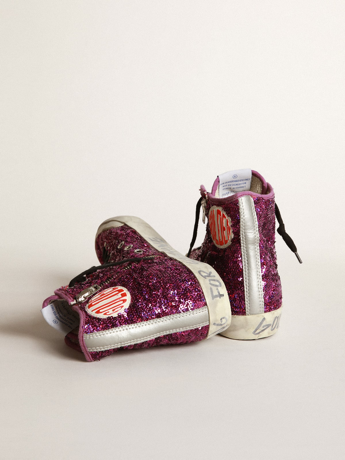 Francy sneakers with sequins and handwritten lettering on the outsole - Golden Goose Women