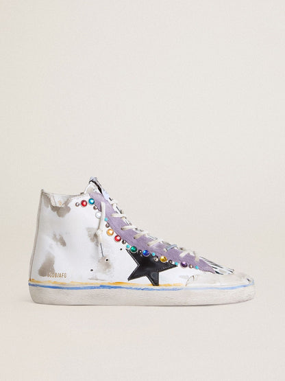 Women’s Francy Penstar LAB with black leather star and multicolor studs - Golden Goose Women