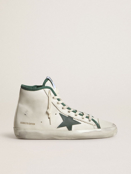 Women's Francy LTD in nappa leather with green rubber star - Golden Goose Women