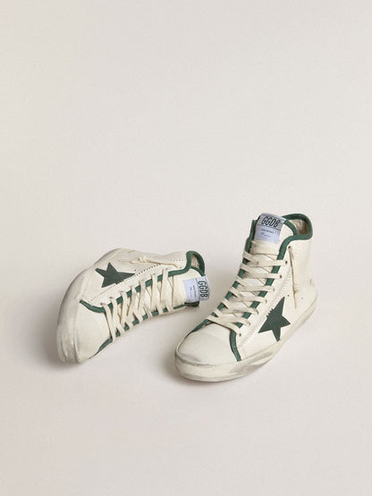 Women's Francy LTD in nappa leather with green rubber star - Golden Goose Women