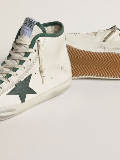 Women's Francy LTD in nappa leather with green rubber star - Golden Goose Women