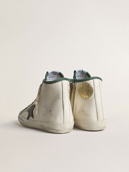 Women's Francy LTD in nappa leather with green rubber star - Golden Goose Women
