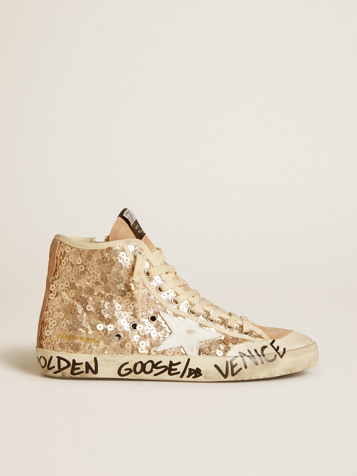 Francy Penstar in sequins with leather star and suede inserts - Golden Goose Women