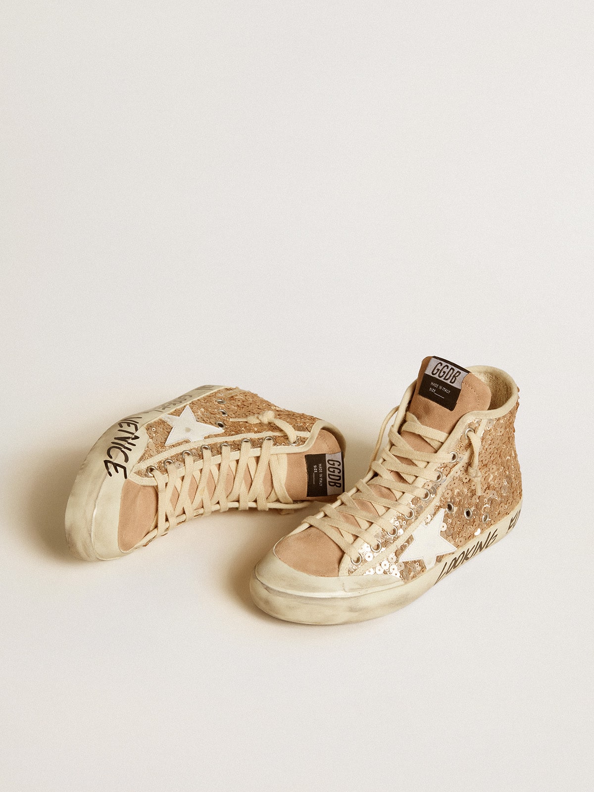 Francy Penstar in sequins with leather star and suede inserts - Golden Goose Women