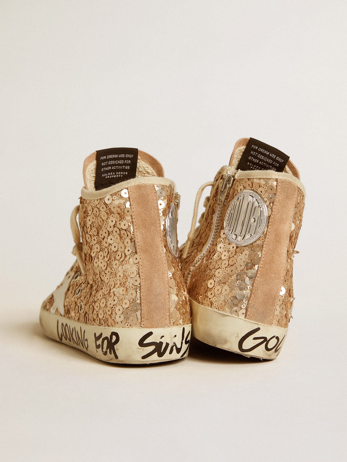 Francy Penstar in sequins with leather star and suede inserts - Golden Goose Women