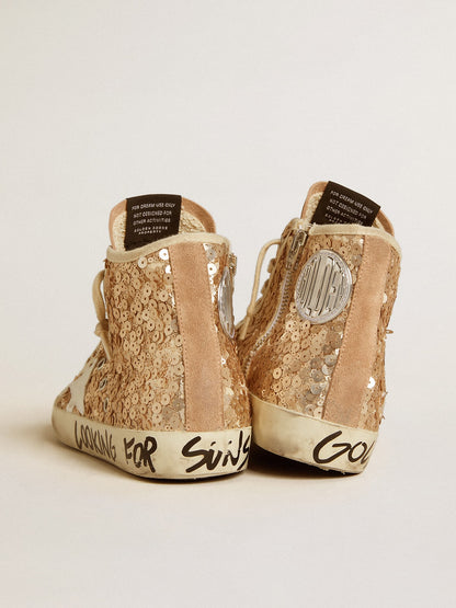 Francy Penstar in sequins with leather star and suede inserts - Golden Goose Women