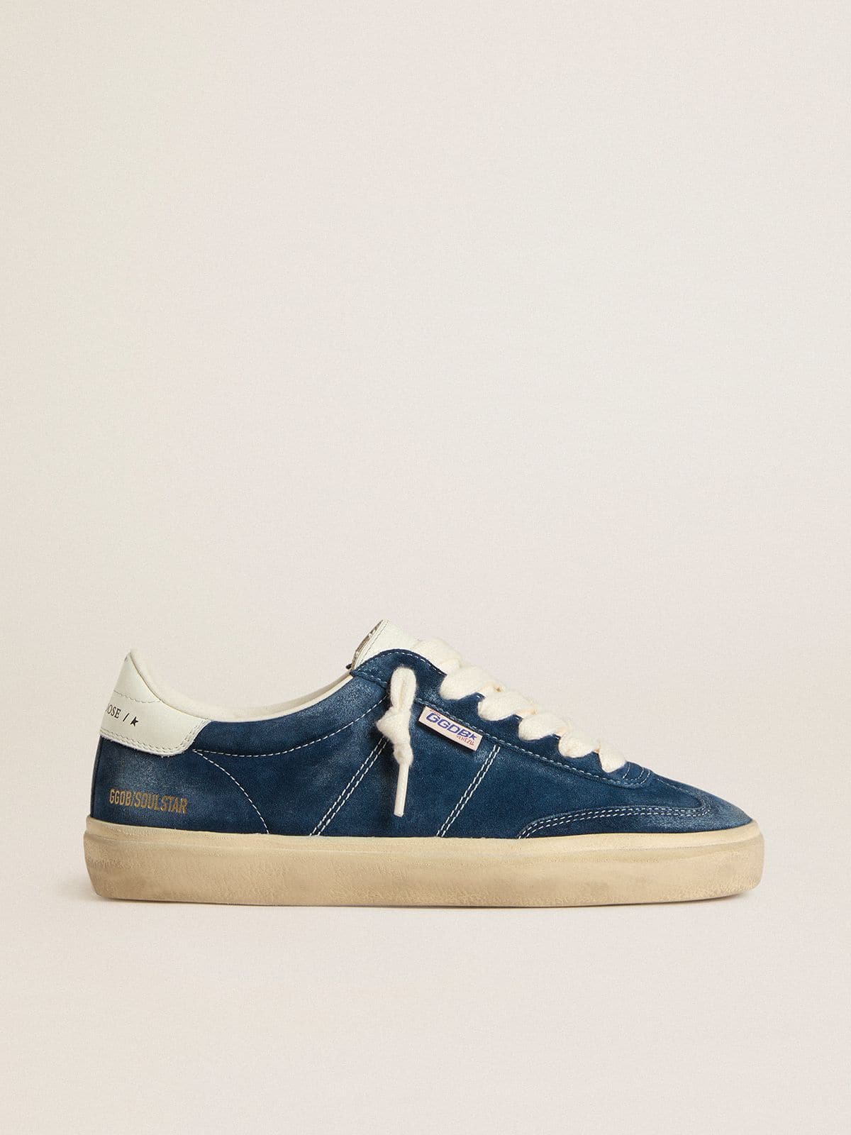 Women's Soul Star in blue suede with white leather heel tab - Golden Goose Women