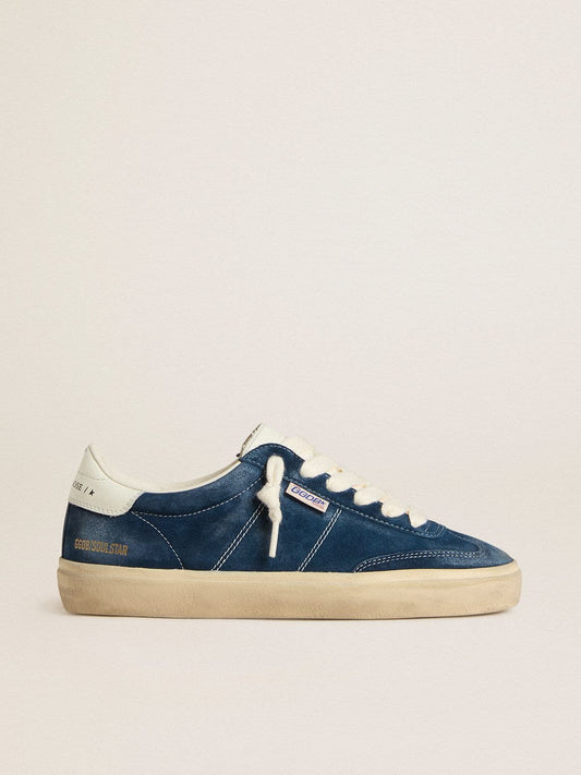 Women's Soul Star in blue suede with white leather heel tab - Golden Goose Women