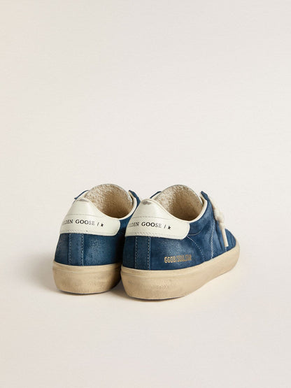 Women's Soul Star in blue suede with white leather heel tab - Golden Goose Women