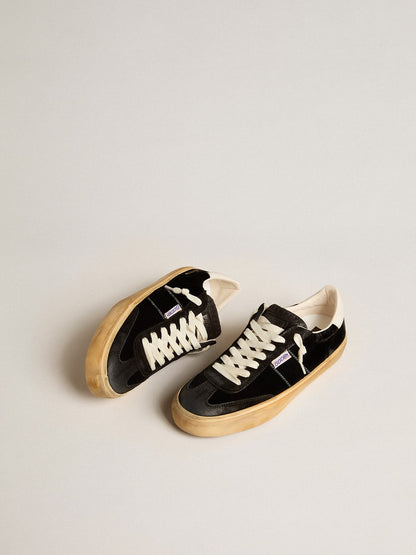 Soul Star in black velvet with white leather heel tab - Golden Goose Women