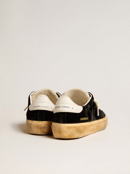 Soul Star in black velvet with white leather heel tab - Golden Goose Women