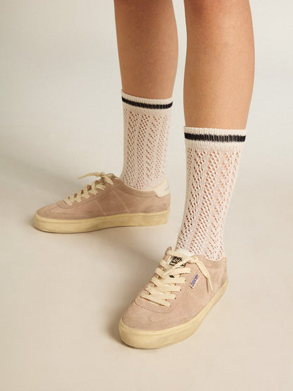 Women's Soul Star in pink suede with milk-white leather heel tab - Golden Goose Women
