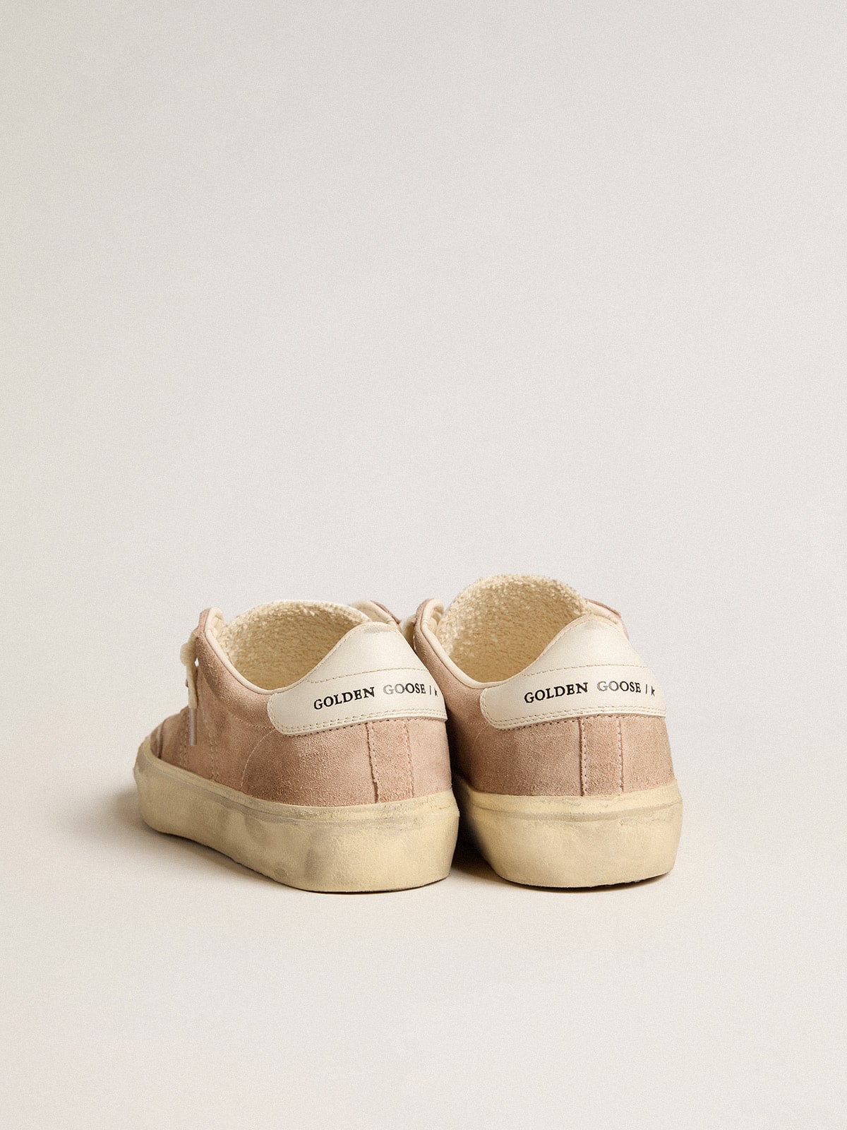Women's Soul Star in pink suede with milk-white leather heel tab - Golden Goose Women