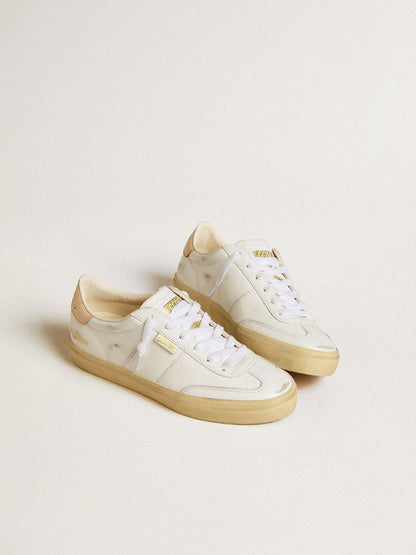 Women's Soul Star in white leather with pink leather heel tab - Golden Goose Women