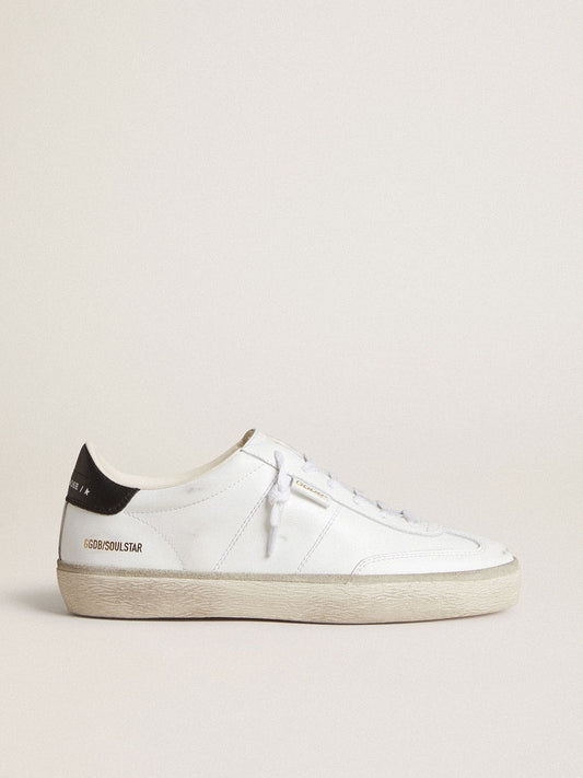 Women's Soul Star in white leather with black leather heel tab - Golden Goose Women