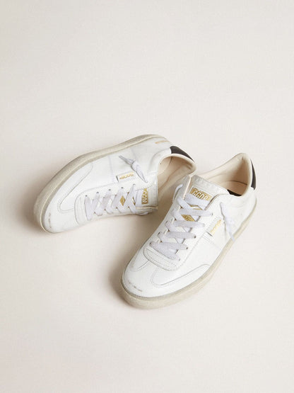 Women's Soul Star in white leather with black leather heel tab - Golden Goose Women