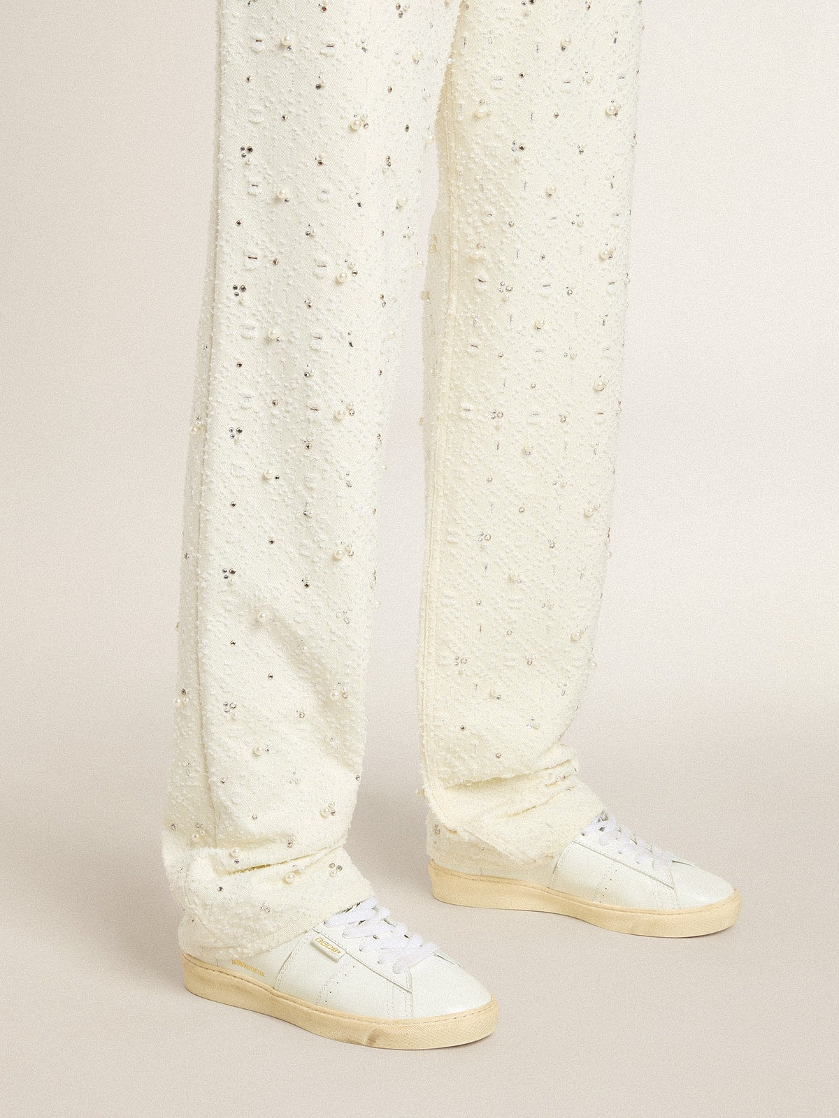Matchstar in leather with peach pink heel tab - Golden Goose Women