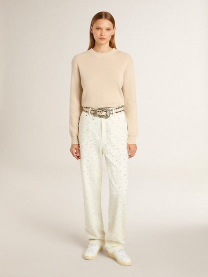 Matchstar in leather with peach pink heel tab - Golden Goose Women