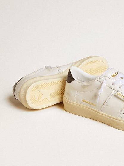 Women's Matchstar in white leather with dark blue leather heel tab - Golden Goose Women