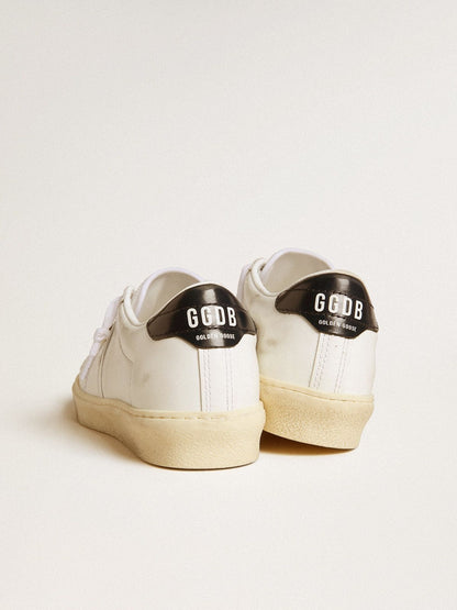 Women's Matchstar in white leather with dark blue leather heel tab - Golden Goose Women