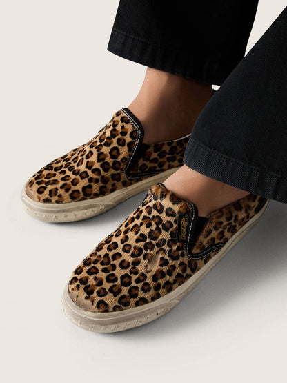 Women's VCE Penstar in leopard-print pony skin with black leather heel tab - Golden Goose Women