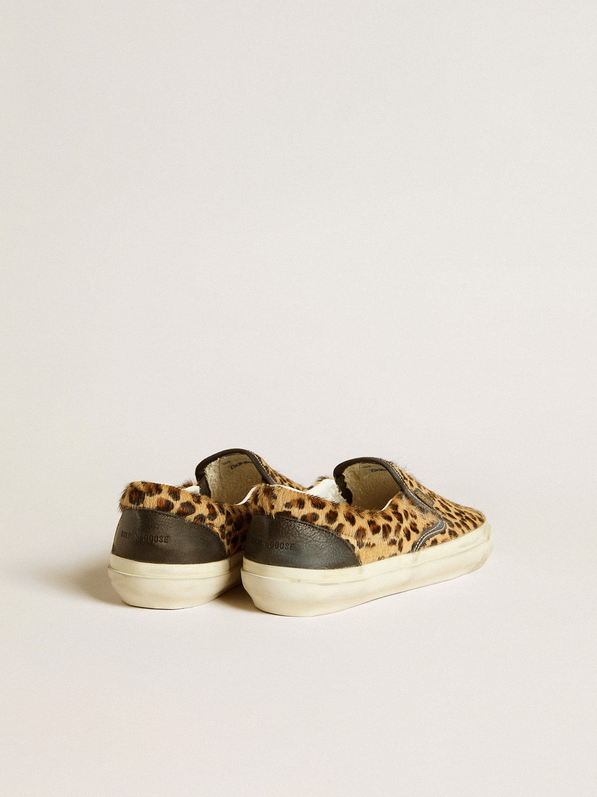 Women's VCE Penstar in leopard-print pony skin with black leather heel tab - Golden Goose Women