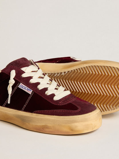 Soul Star in burgundy velvet with white leather heel tab - Golden Goose Women