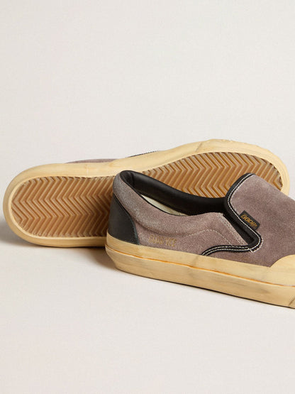 Women's VCE Penstar in dove-gray suede with black leather heel tab - Golden Goose Women