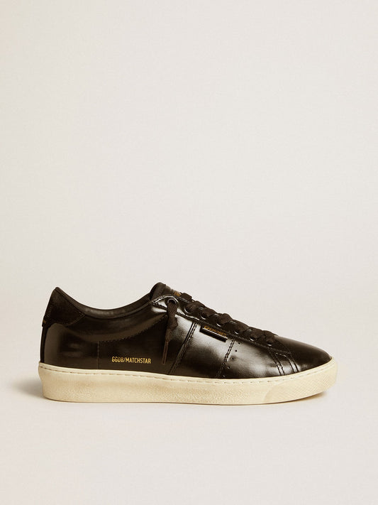 Women's Matchstar in black leather with black suede heel tab - Golden Goose Women