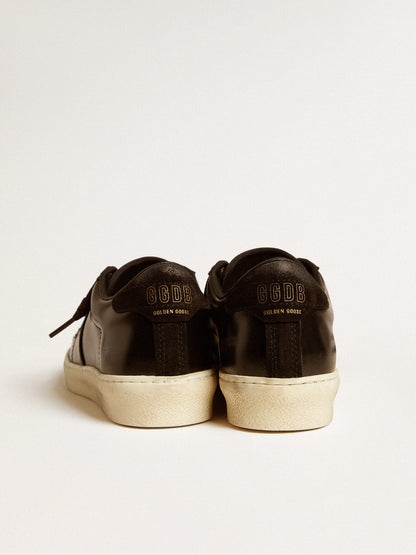Women's Matchstar in black leather with black suede heel tab - Golden Goose Women