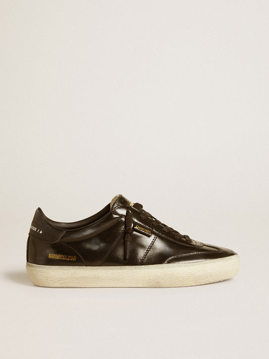 Women's Soul Star in black patent leather with black leather heel tab - Golden Goose Women