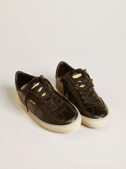 Women's Soul Star in black patent leather with black leather heel tab - Golden Goose Women