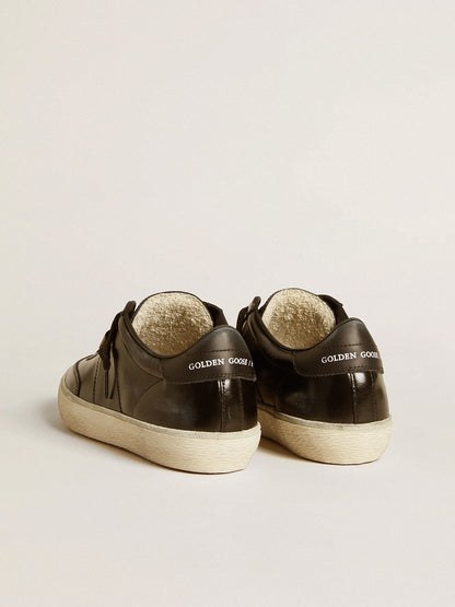 Women's Soul Star in black patent leather with black leather heel tab - Golden Goose Women