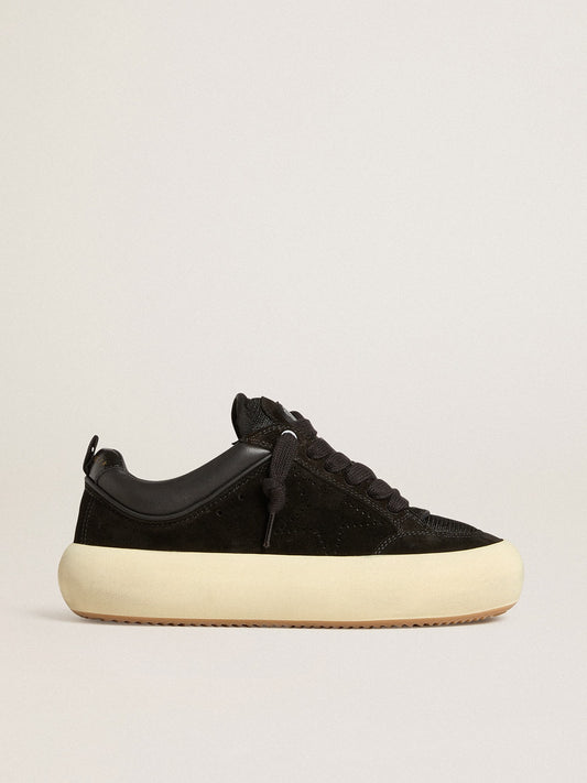 Women's Space-Star Cube in black suede with perforated star - Golden Goose Women
