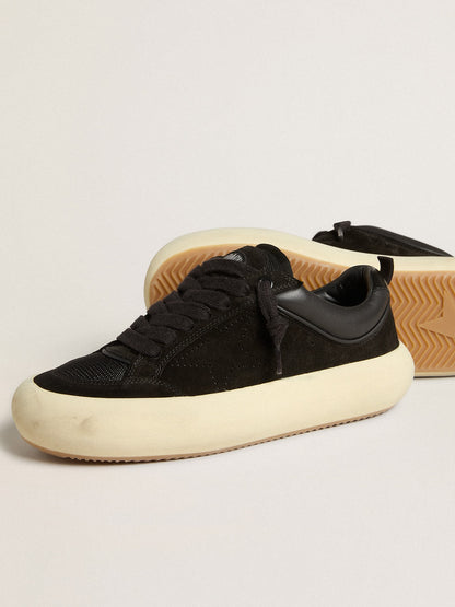 Women's Space-Star Cube in black suede with perforated star - Golden Goose Women