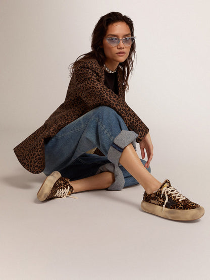 Women's Space-Star shoes in animal-print pony skin with shearling lining - Golden Goose Women