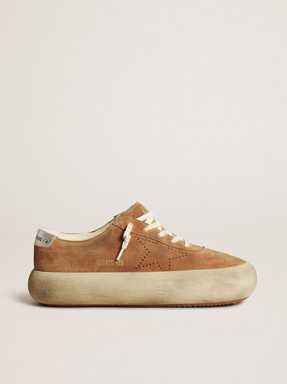 Women's Space-Star in tobacco-colored suede with perforated star - Golden Goose Women