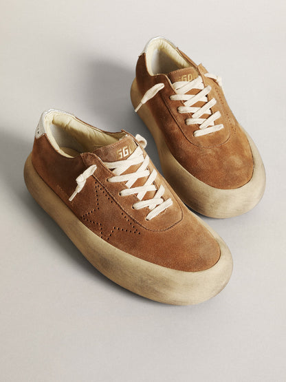 Women's Space-Star in tobacco-colored suede with perforated star - Golden Goose Women