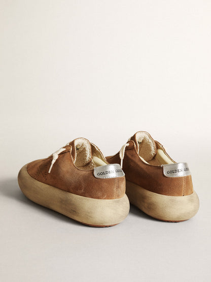 Women's Space-Star in tobacco-colored suede with perforated star - Golden Goose Women