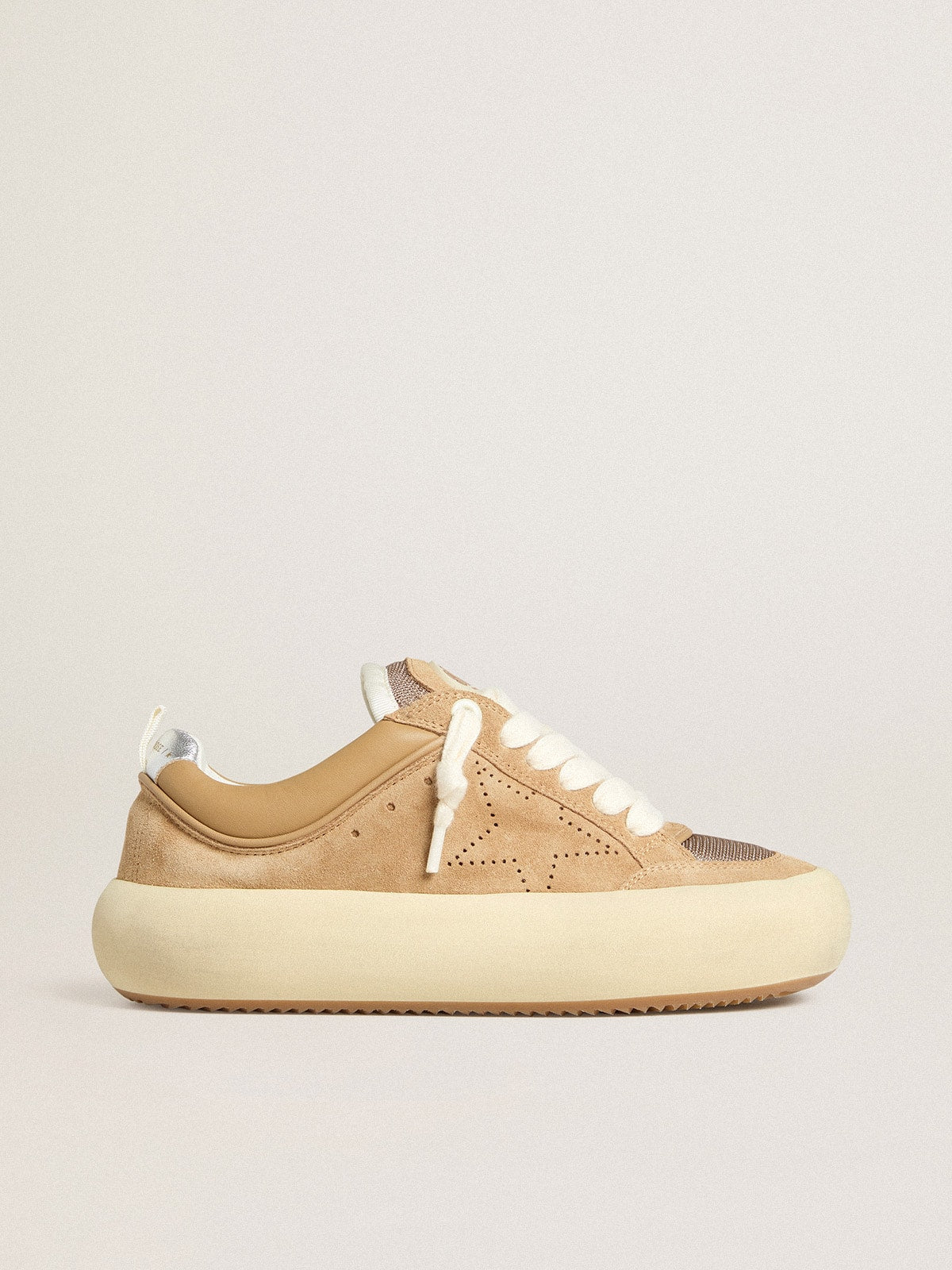 Women's Space-Star Cube in tobacco suede with perforated star - Golden Goose Women