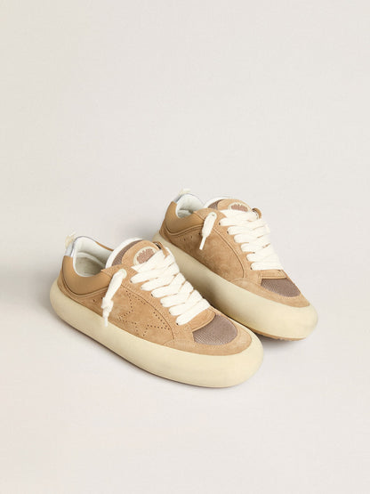 Women's Space-Star Cube in tobacco suede with perforated star - Golden Goose Women