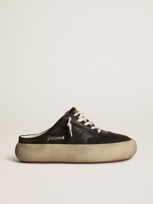 Women's Space-Star Sabots with leather star and shearling lining - Golden Goose Women