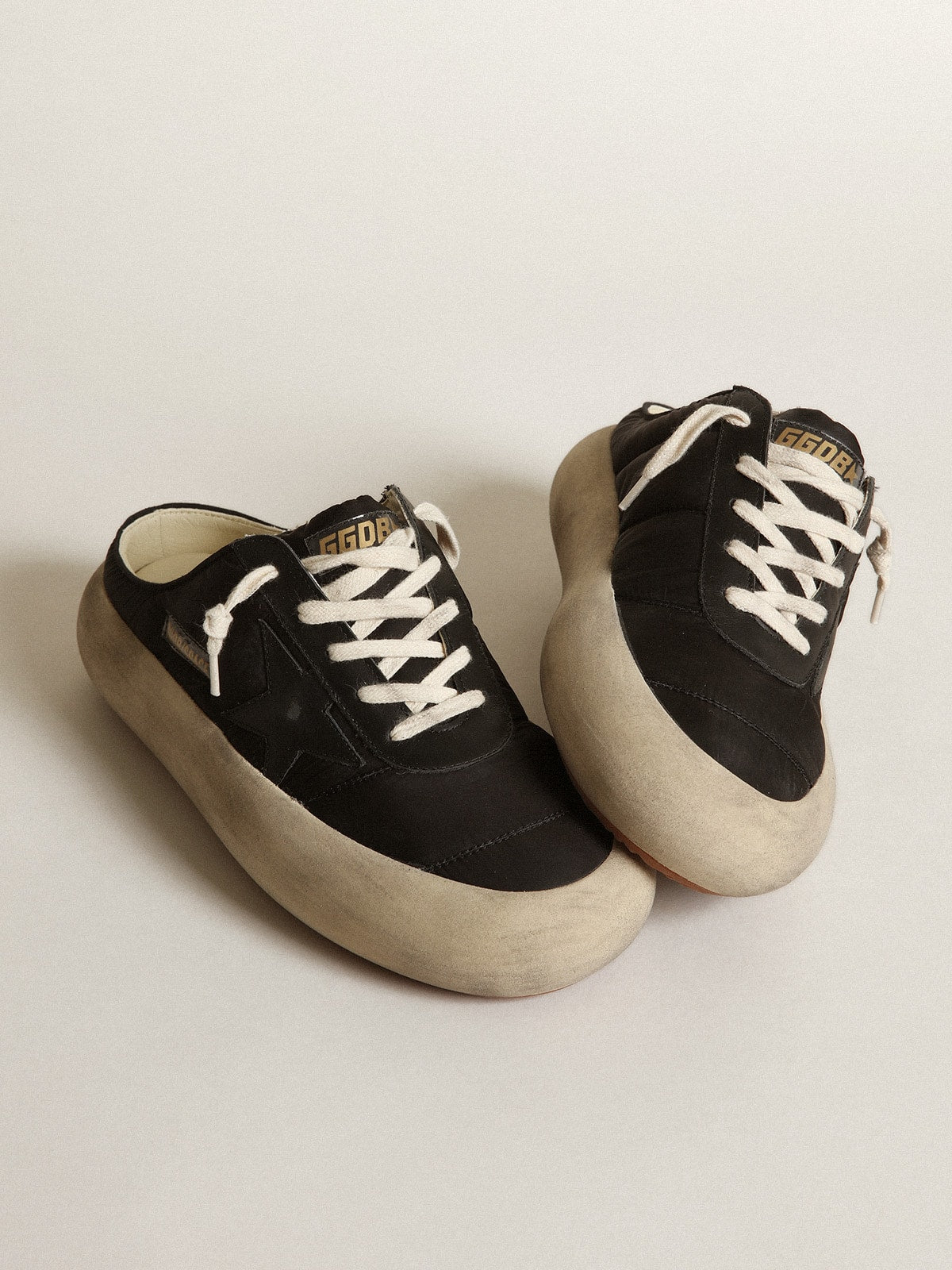 Women's Space-Star Sabots with leather star and shearling lining - Golden Goose Women